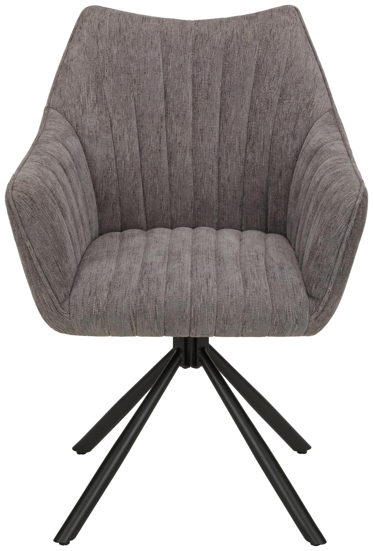 Židle s područkami Trient, šedá - šedá/černá, Moderní, kov/textil (62/87/65cm) - Premium Living