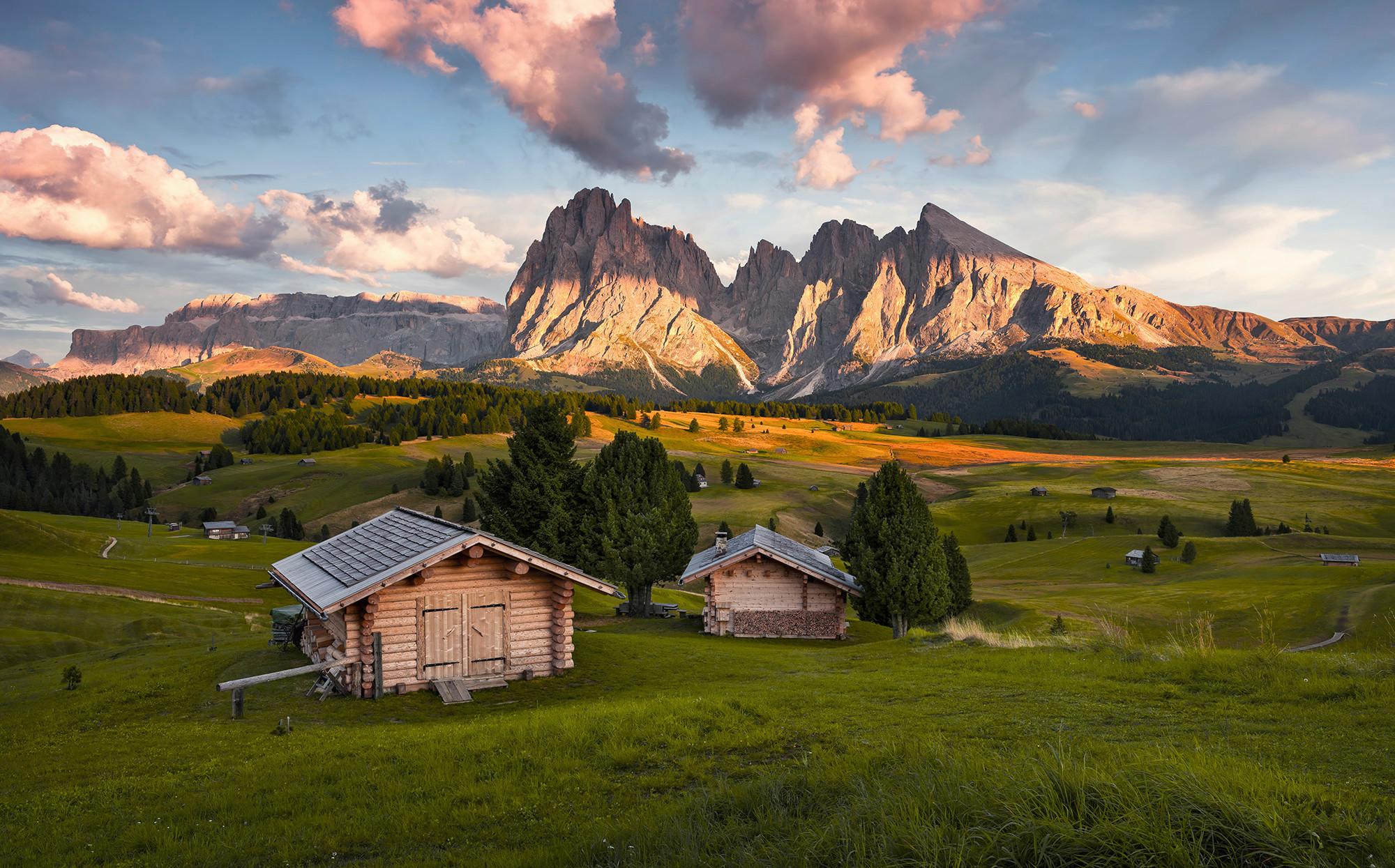 Fototapete Dolomitentraum - Multicolor, Trend, Textil (450/280cm)