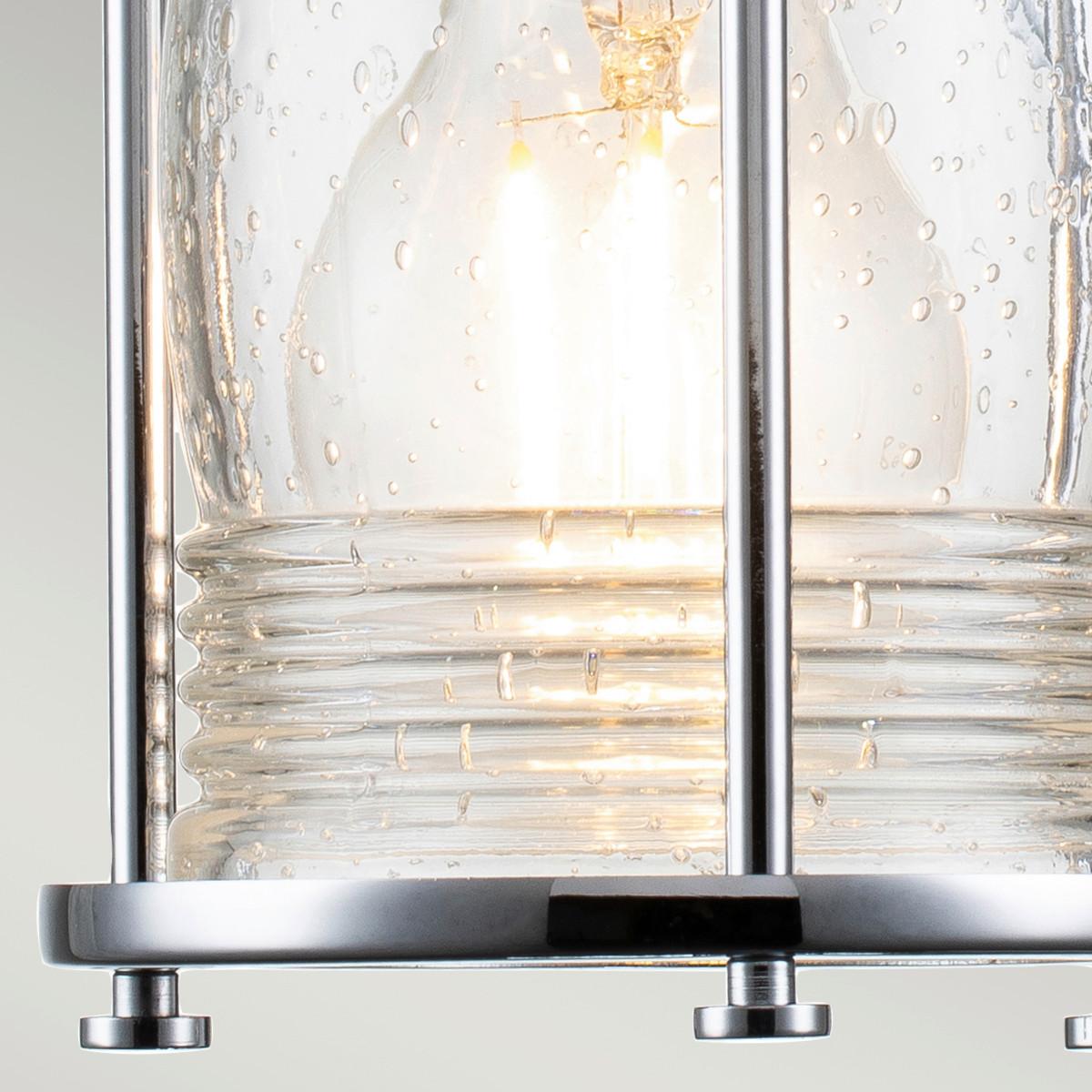 Badezimmer-Wandleuchte Qn-Ashlandbay1-Pc-Bath - Chromfarben, KONVENTIONELL, Glas/Metall (20,6/12,7/16,9cm) - Elstead Lighting