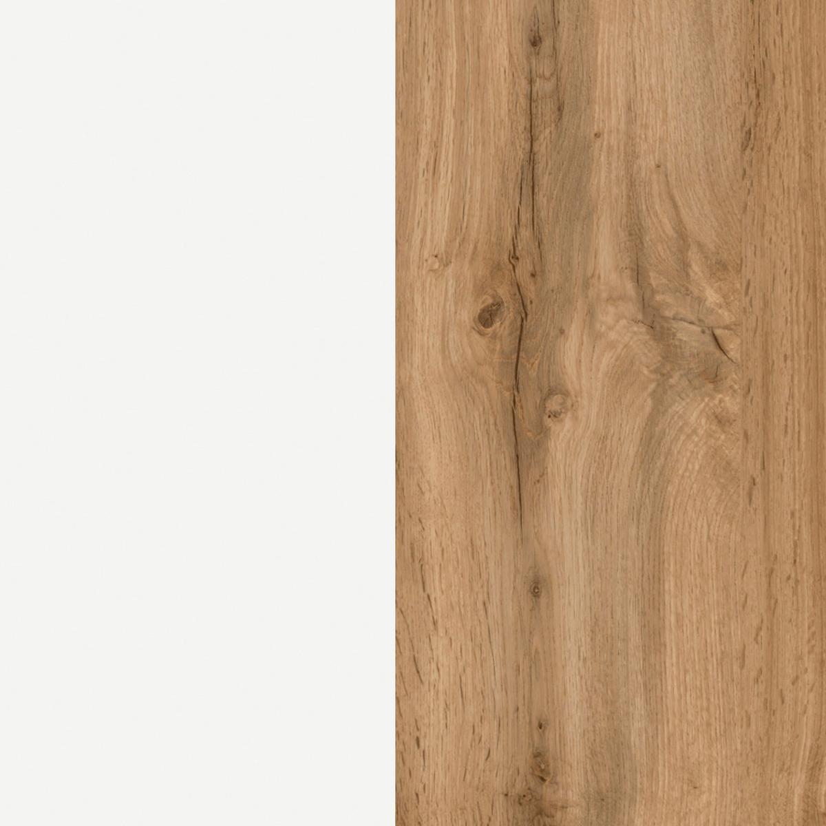 Midischrank Bad Varese B: 40 cm Weiß/Wotaneiche Dekor - Eiche Wotan/Weiß, MODERN, Holzwerkstoff (40/130/35cm) - Held