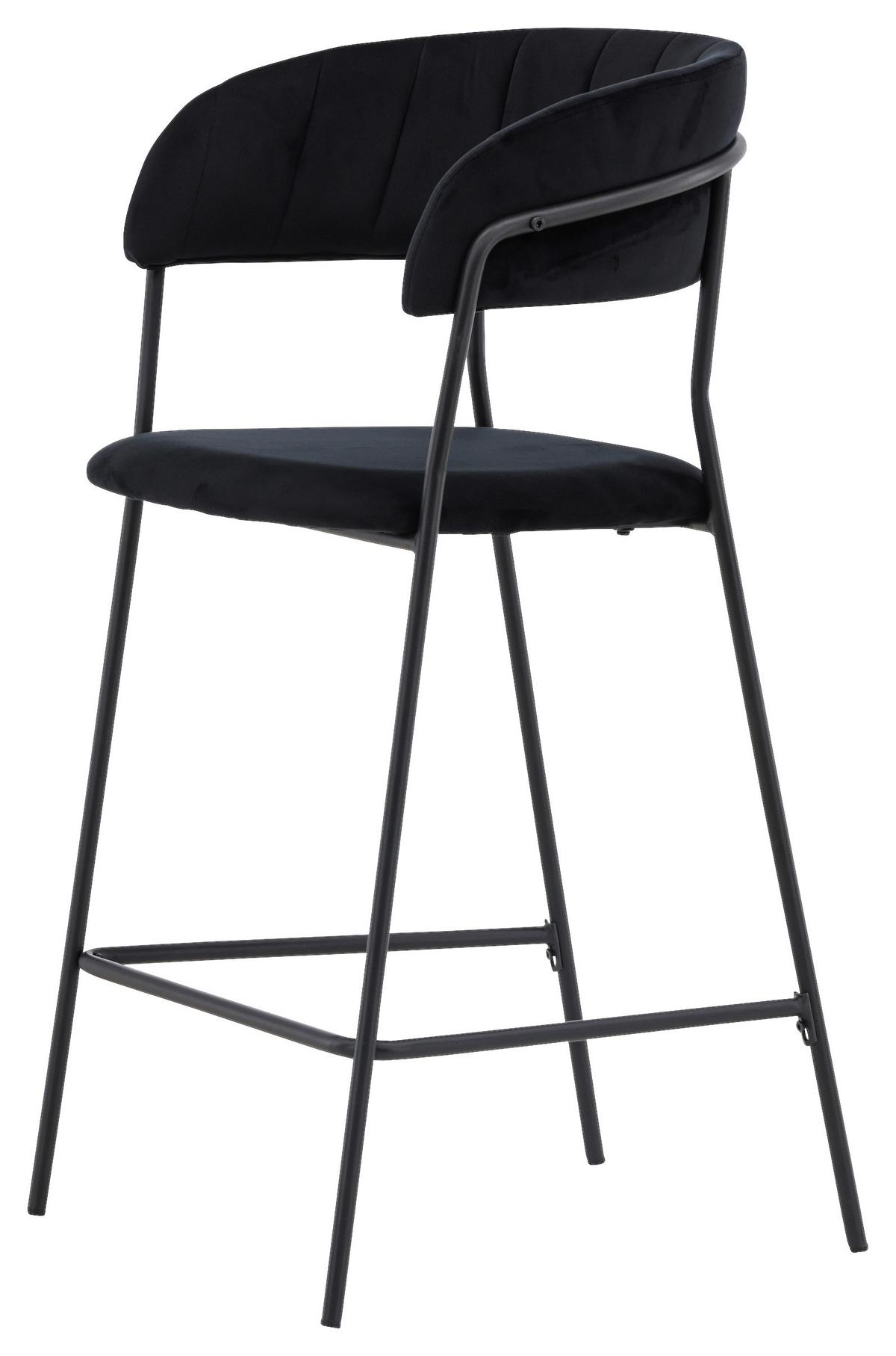 Barhocker-set Lui - Schwarz, Design, Textil/Metall (53/97/49cm) - Livetastic