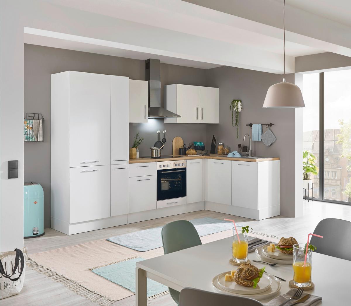 Eckküche Turin Weiß/Eiche Dekor 300x165 cm - Weiß/Eiche Artisan, Basics, Holzwerkstoff (300/165cm) - MID.YOU