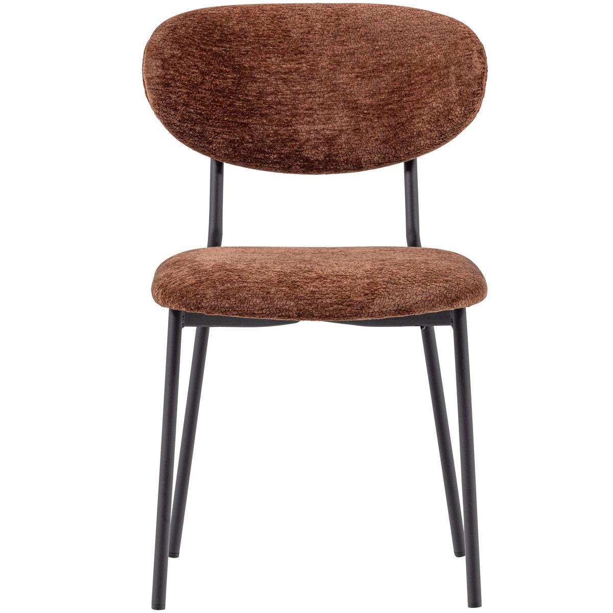 Stuhl-Set Klejd Braun B: 47cm - Schwarz/Braun, MODERN, Textil/Metall (47/79/53cm) - Livetastic