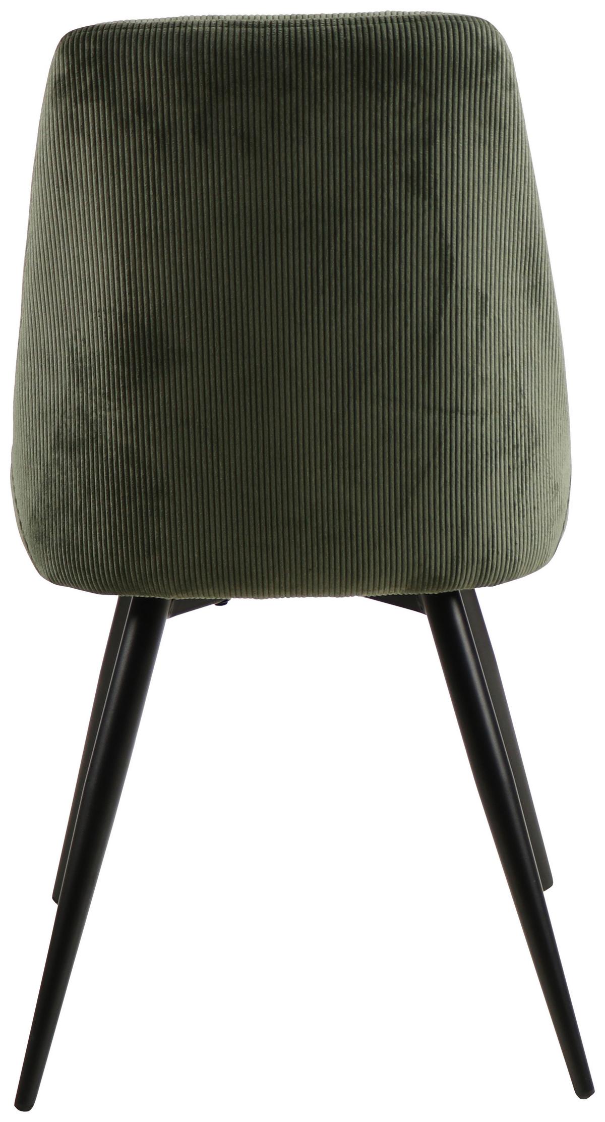 Esszimmerstuhl Corinna Grün Gepolstert - Schwarz/Grün, MODERN, Holz/Textil (49/88/59cm) - MID.YOU