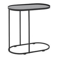 Príručný stolík NOBILE - čierna, Modern, kov/sklo (55/55/29cm) - Premium Living