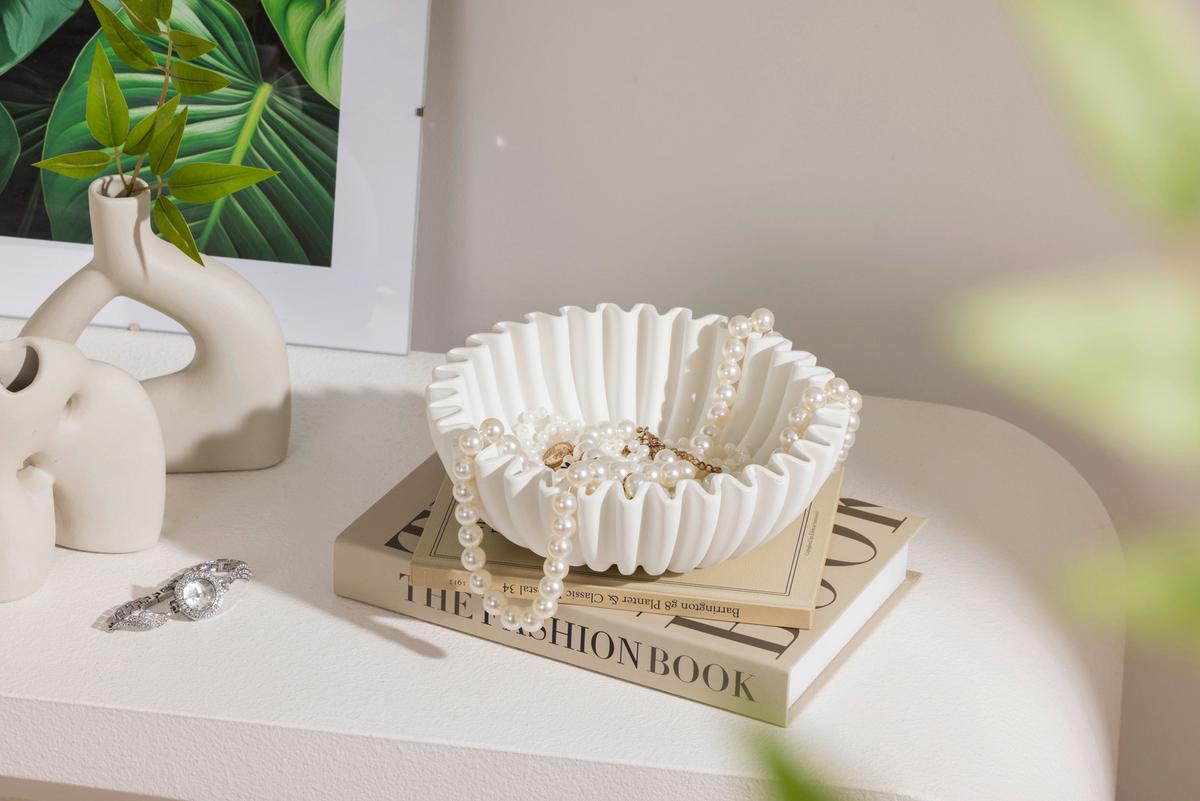 Dekoschale Kim - Weiß, KONVENTIONELL, Kunststoff (19,8/6,5cm) - Luca Bessoni