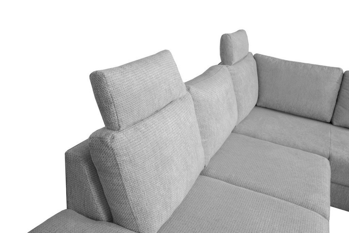 Rohová sedačka SARA L, pravá, sivočierna - čierna/sivá, Basics, kov/textil (250/189cm) - Ondega