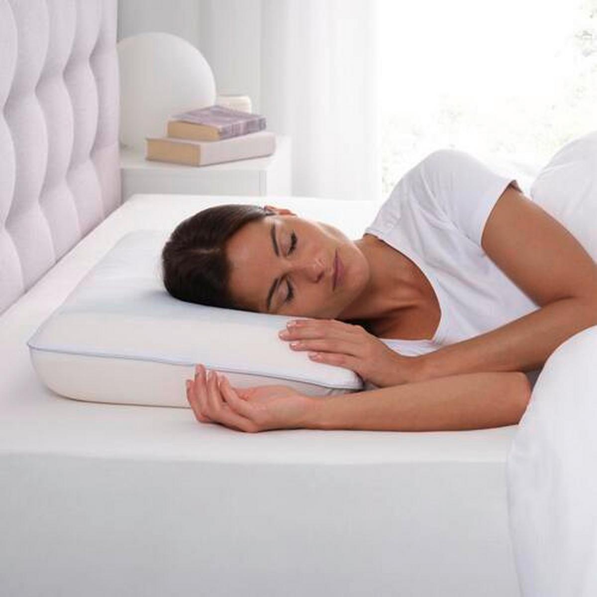Šijový vankúš Cloud, 60/40/12cm - modrá/biela, textil (60/40/12cm) - Premium Living