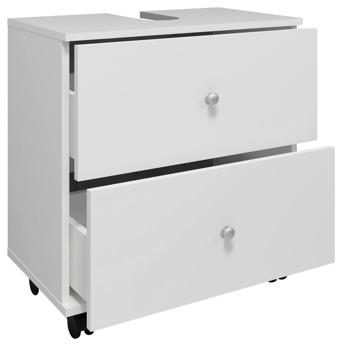 Waschbeckenunterschrank Nilosi L - Schwarz/Weiß, MODERN, Holzwerkstoff (60/61/33cm) - MID.YOU