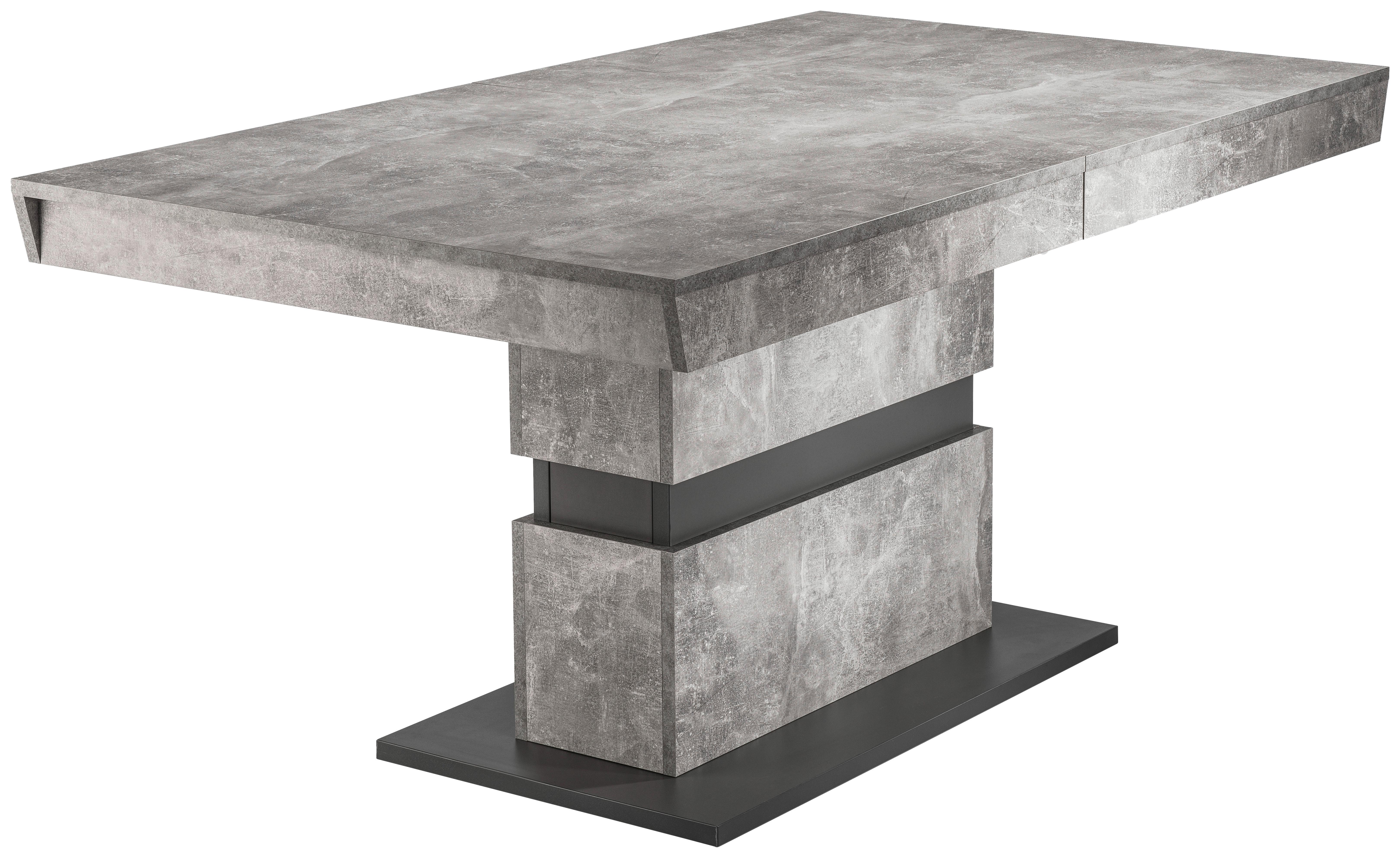 Esstisch Ausziehbar Matthew 140-195x90 cm Grau Betonoptik