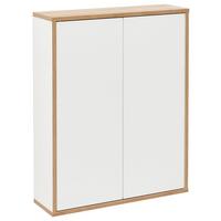 Hängeschrank Finn B:60cm Weiß/Eiche Dekor - Eichefarben/Weiß, MODERN, Glas/Holzwerkstoff (60/75/18,5cm) - MID.YOU