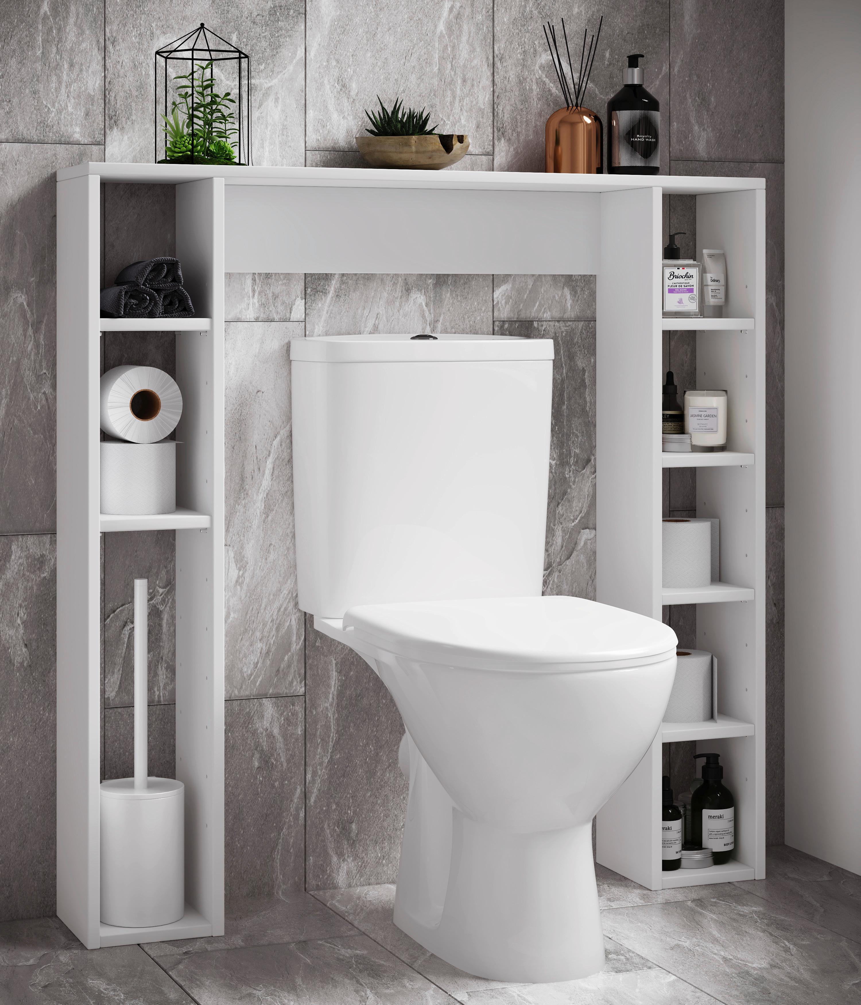 Badezimmerregal Tinoli M - Weiß, MODERN, Holzwerkstoff (98/100/18cm) - MID.YOU