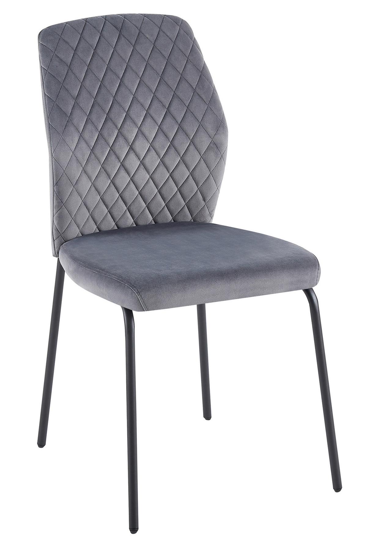 Stuhl-set Grau B: 46,5 Cm - Schwarz/Grau, MODERN, Textil/Metall (46,5/92/56,5cm) - Livetastic