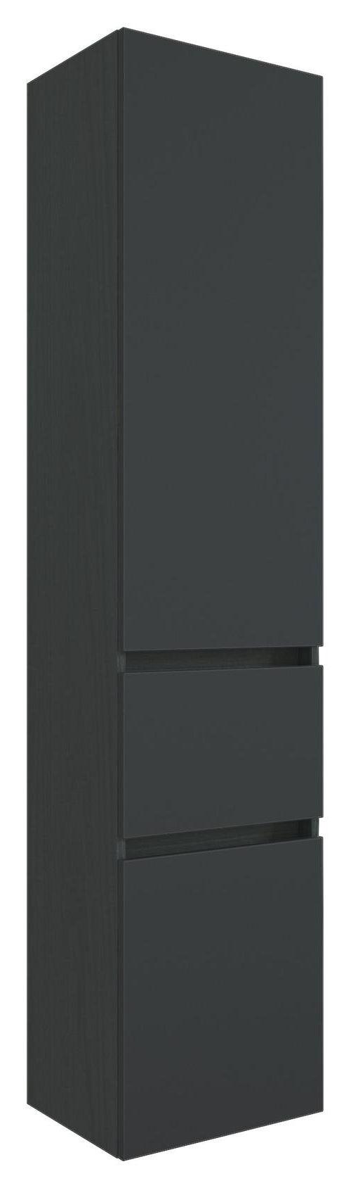 Hochschrank mit Türdämpfung Pienza 40 cm Graphitgrau - Silberfarben/Graphitfarben, Basics, Holzwerkstoff (40/185/35cm) - Held
