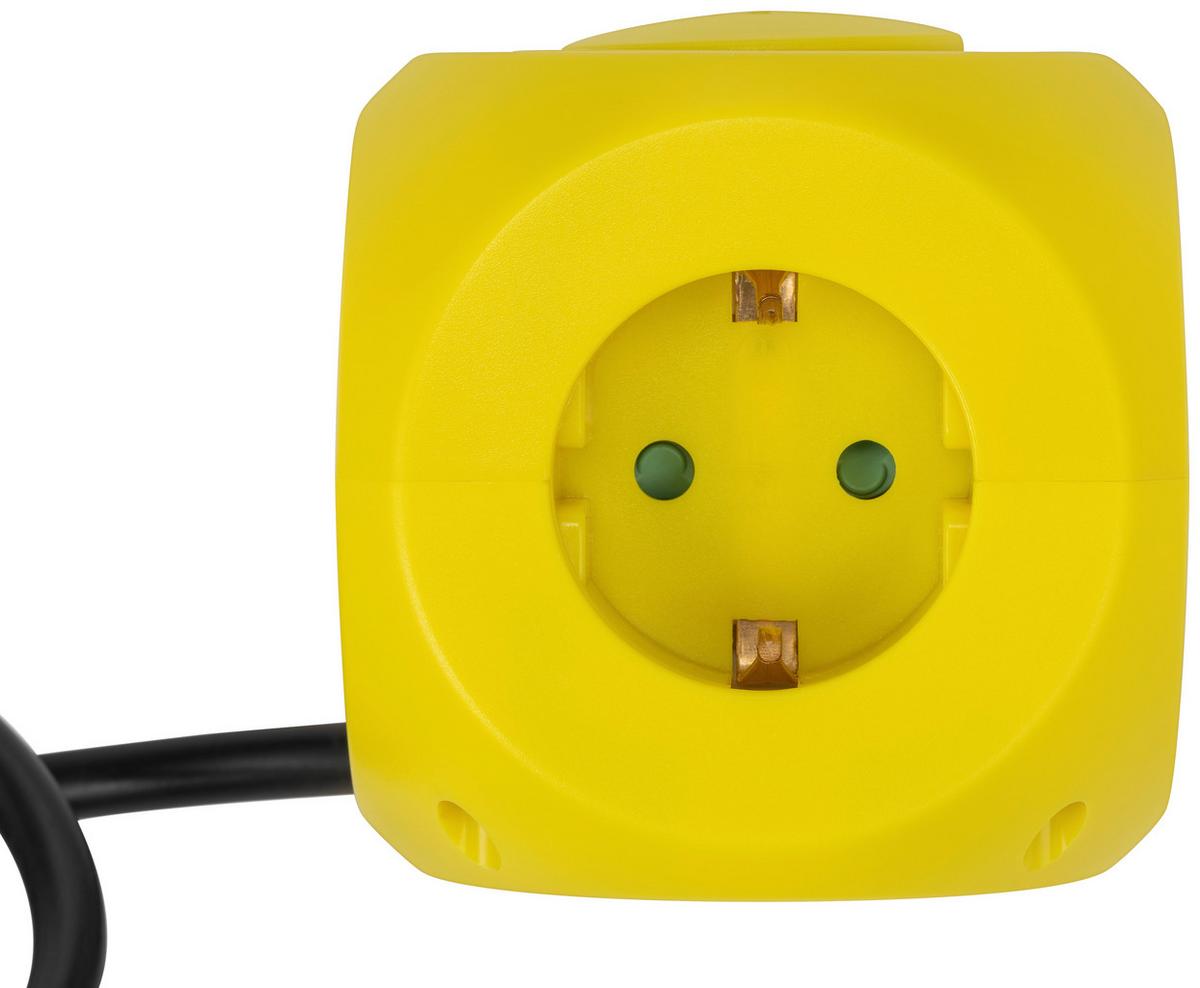 Multistecker Nua - Gelb, Basics, Kunststoff/Metall (7,9/7,9/8,3cm) - Ondega