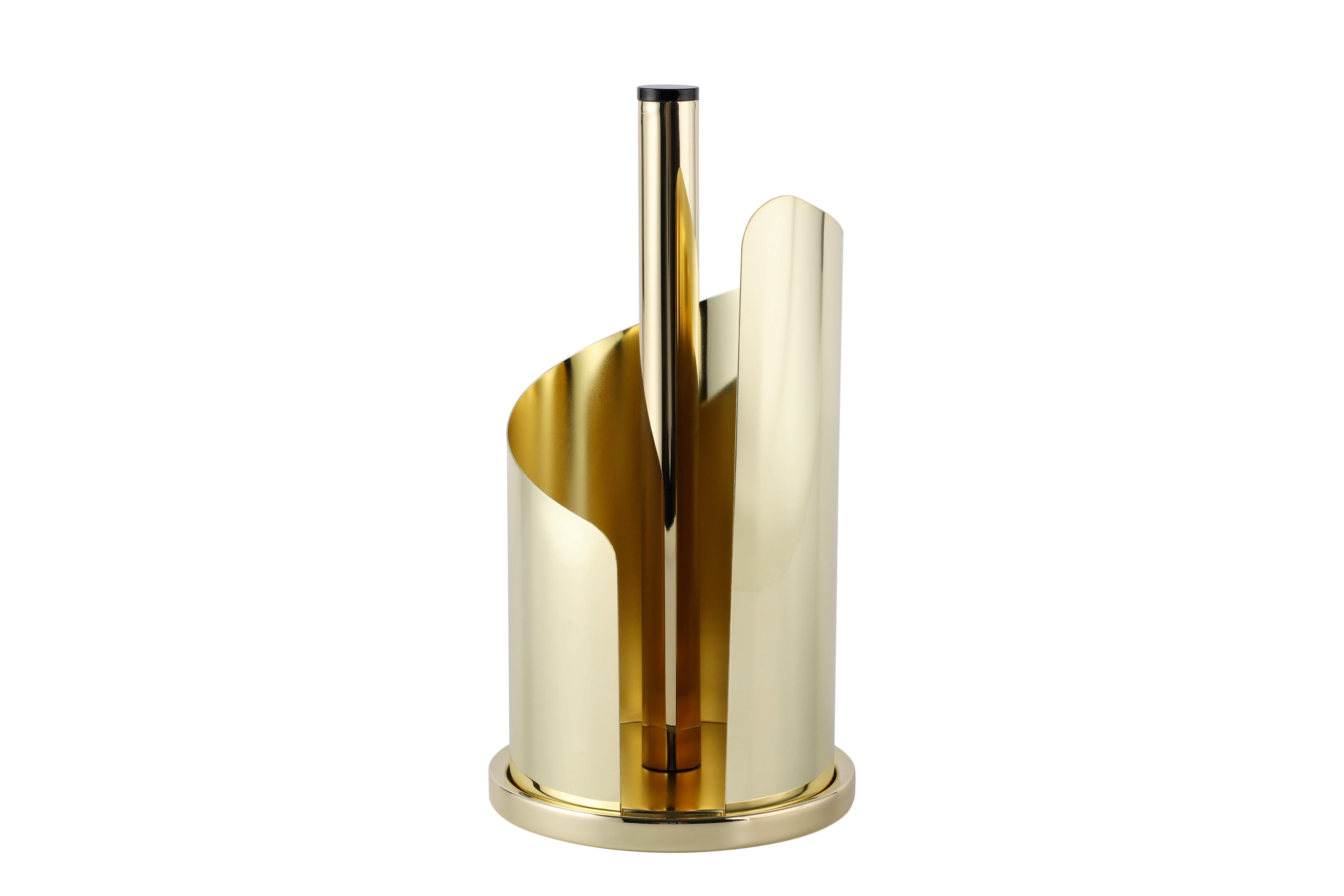 Küchenrollenhalter Edelstahl Goldfarben Rutschfest - Goldfarben, Basics, Metall (15,5/33cm) - Echtwerk