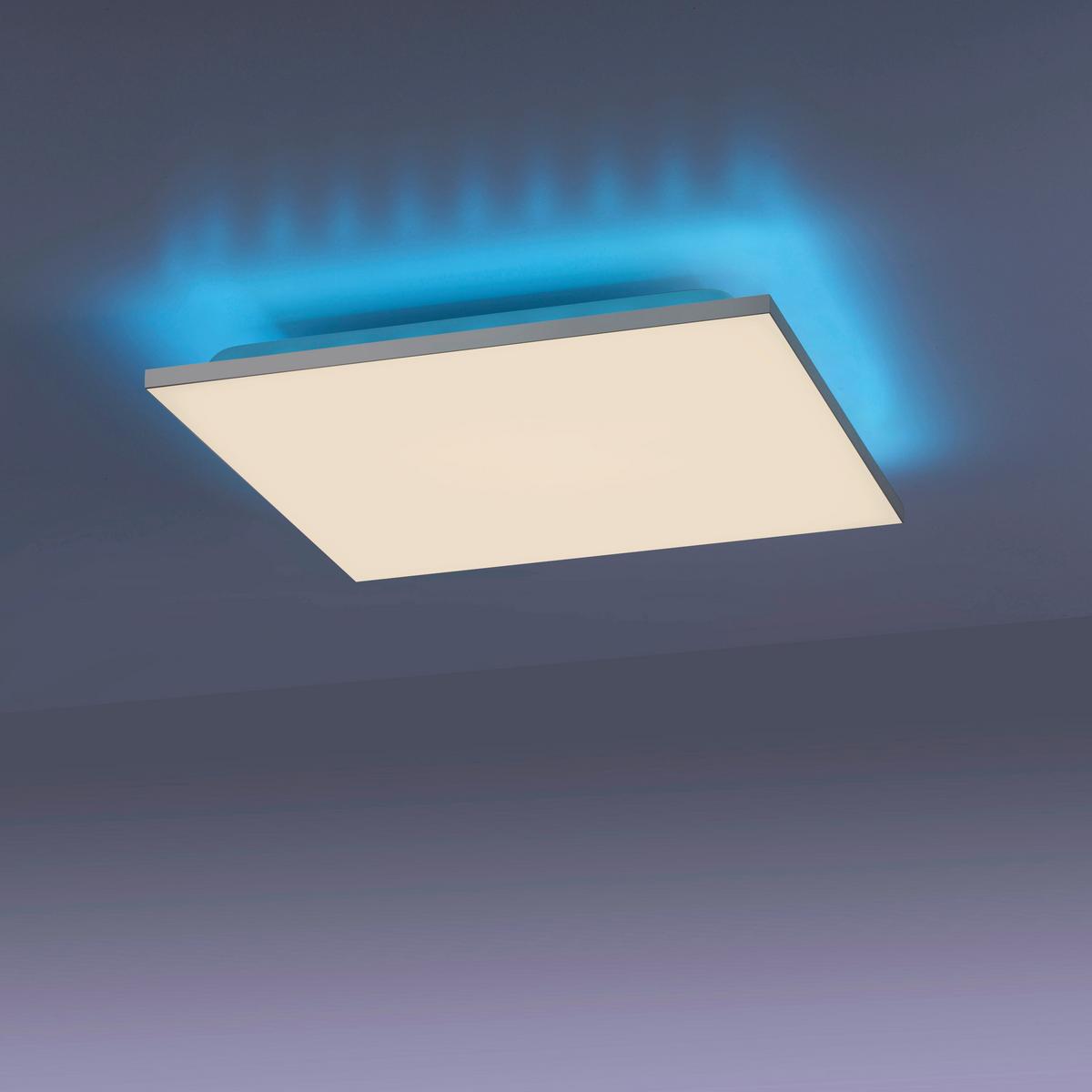 LED-Deckenleuchte Gustav L: 45 cm dimmbar mit Farbwechsler - Weiß, Design, Kunststoff/Metall (45/45/7cm)