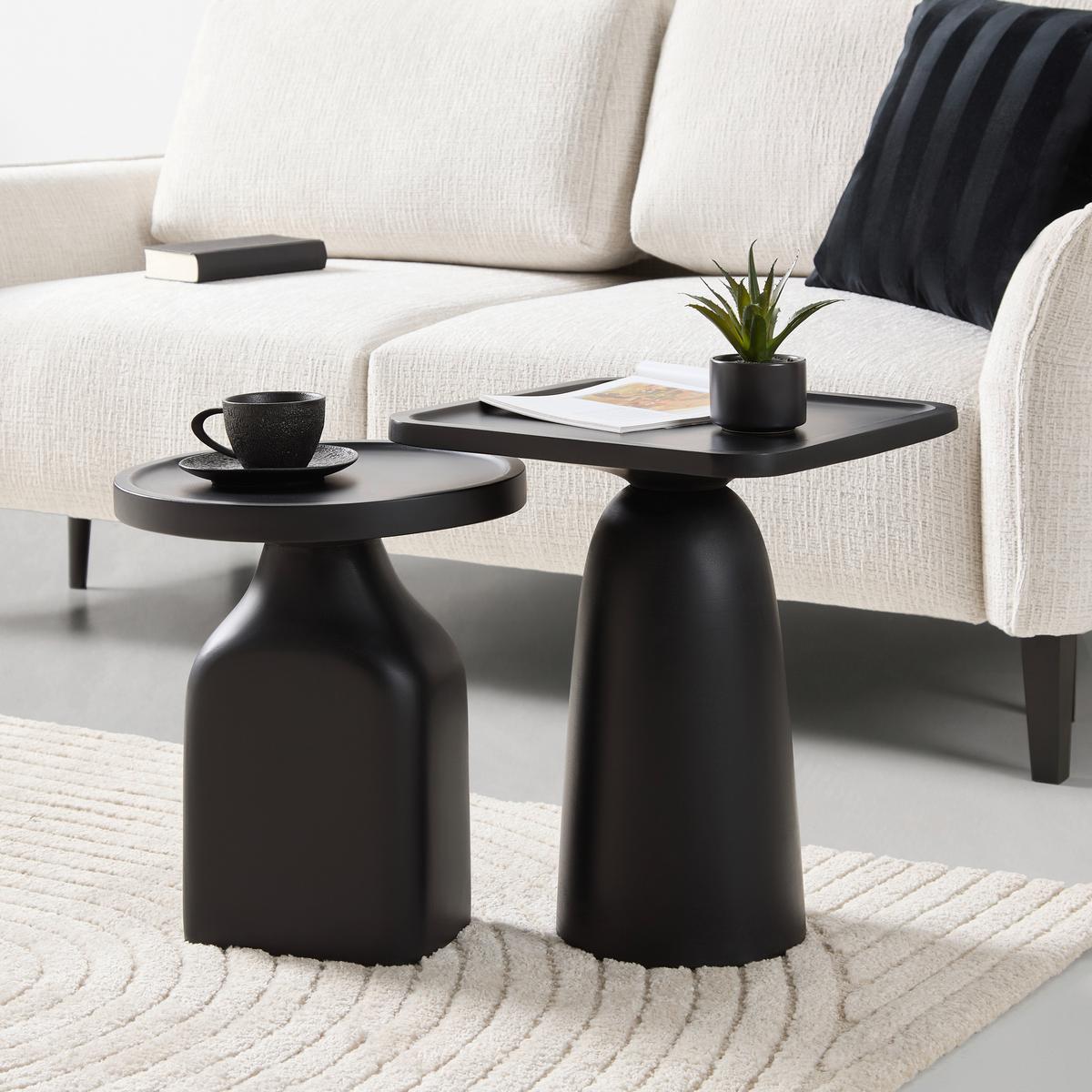 Odkládací stolek Noir, š. 38cm - černá, Moderní, dřevo (38/45/38cm) - Premium Living