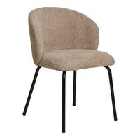 Stuhl-Set Safira Beige B: 56 cm - Beige/Schwarz, MODERN, Textil/Metall (56/79/58cm) - MID.YOU