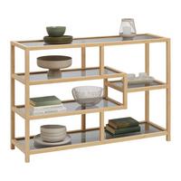 REGÁL BOSTON - prírodná farba, Modern, prírodné materiály/sklo (114/79/34cm) - Mömax