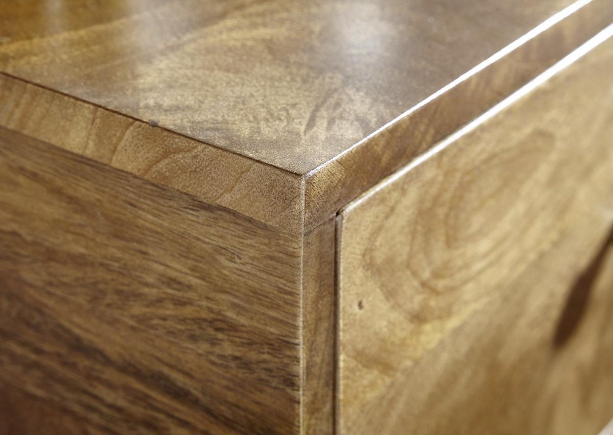 Nachtkästchen Braun Mangoholz Massiv H: 76 Cm - Goldfarben/Braun, MODERN, Holz (40/76/35cm) - MID.YOU