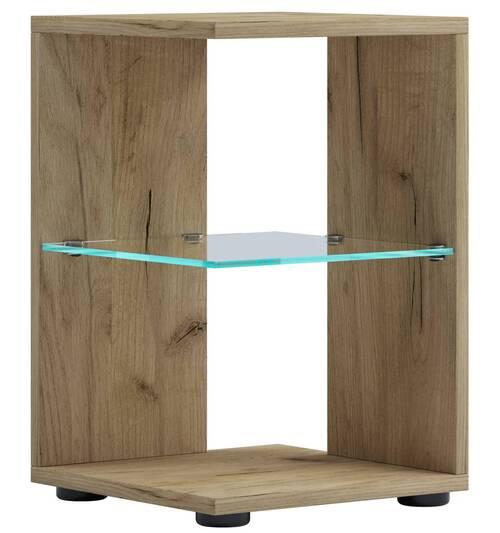Príručný stolík Elani š: 30 cm, dub medový - čierna/dub medový, Modern, kompozitné drevo/plast (30/45/30cm) - MID.YOU