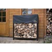 Regál na drevo 120cm - čierna, Basics, kov (120/119/36cm)