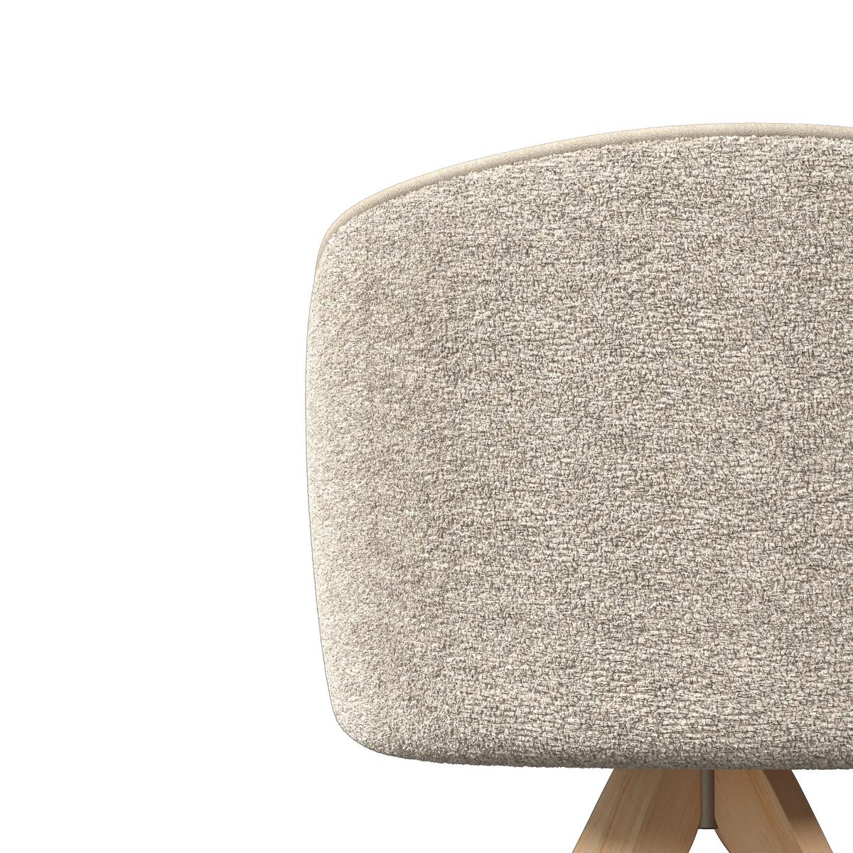 STOLIČKA S PODRÚČKAMI EMMIE - farba duba/taupe, Modern, drevo/textil (60/75/60cm) - Bessagi Home