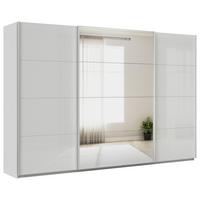 Schwebetürenschrank Mit Spiegel 315cm Feldkirch, Grau - Grau Hochglanz/Silberfarben, MODERN, Glas/Holzwerkstoff (315/210/62cm)