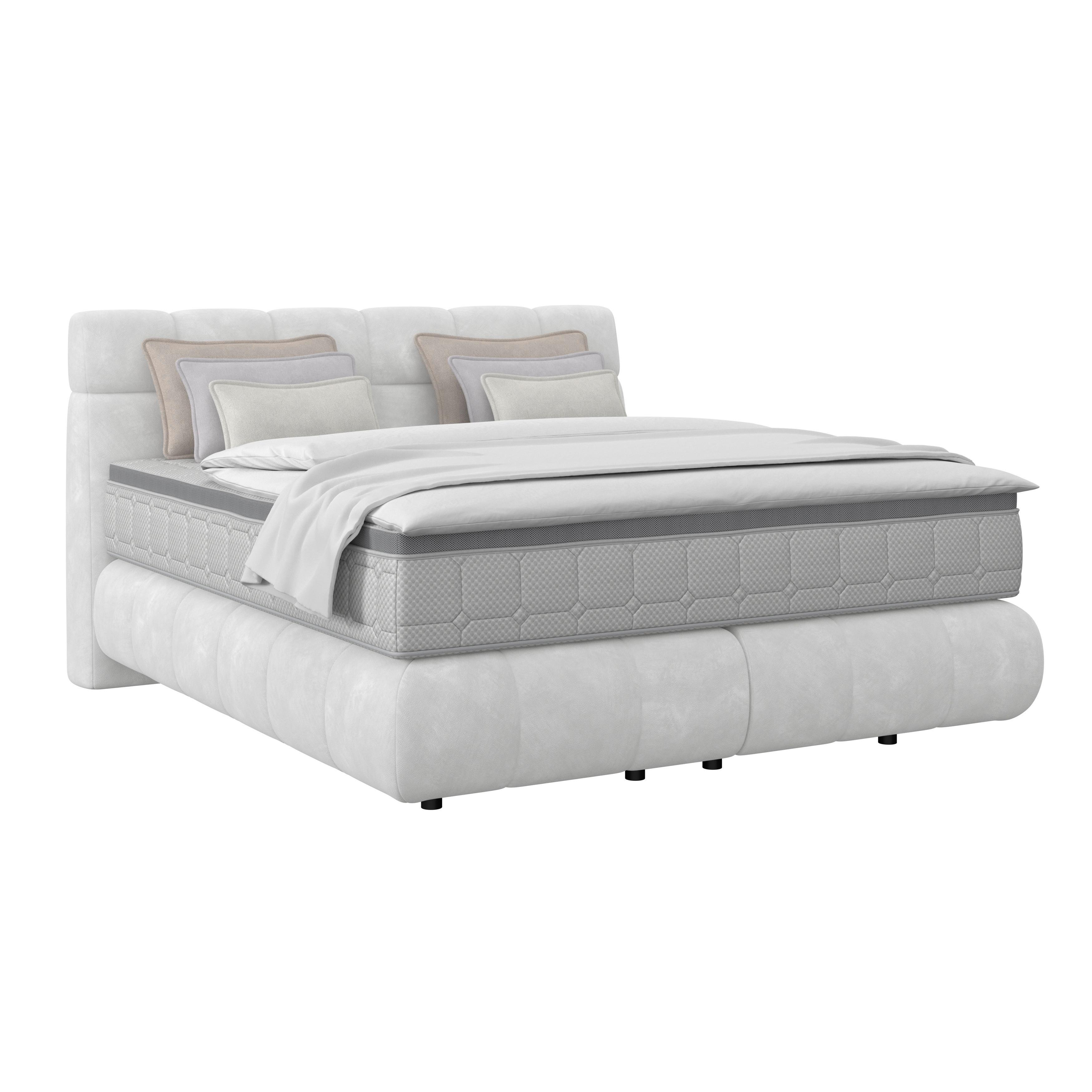 Boxspringbett Nobu Hellgrau, LF: 180x200 cm