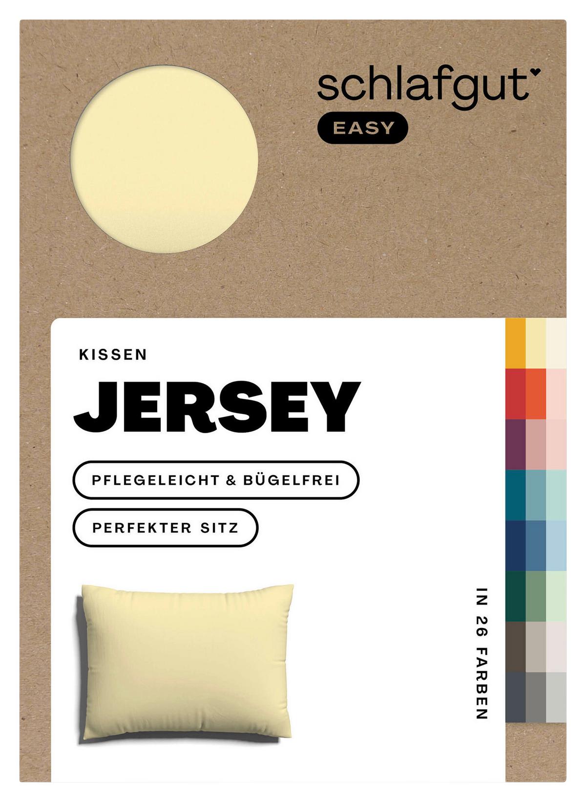 Kopfpolsterbezug Easy Jersey - Hellgelb, Basics, Textil (70/90cm) - Schlafgut