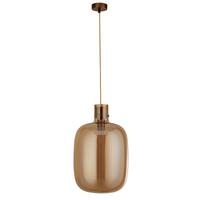Hängeleuchte Barrel H: 127 Cm, 1-Flammig, Höhenverstellbar - Bernsteinfarben, Design, Glas/Metall (30/127cm)