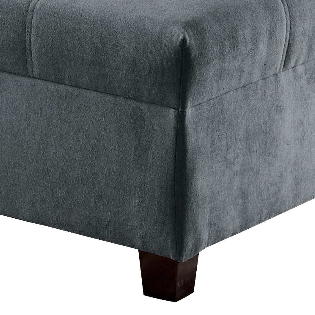Ecksofa Inkl. Kissen + Hocker Lea, Polyester-Nylon - Anthrazit/Schwarz, Basics, Holzwerkstoff/Textil (176/248cm) - MID.YOU