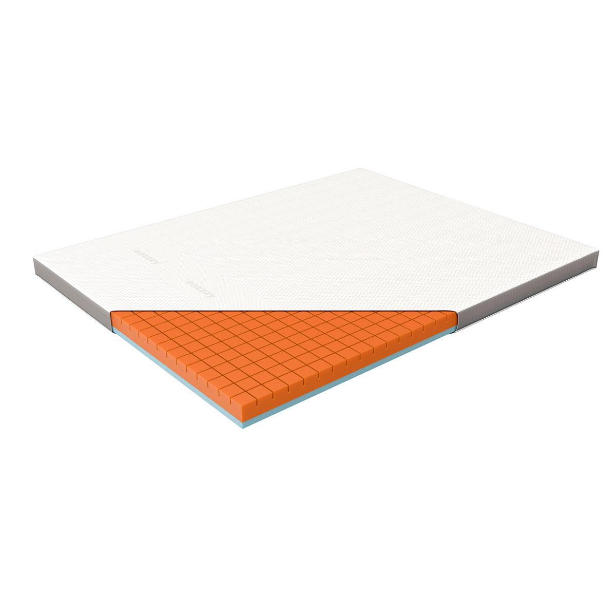 Topper Eazzzy Premium Cube mittelfest 160x200 - Weiß, Basics, Kunststoff (160/200cm) - Genius