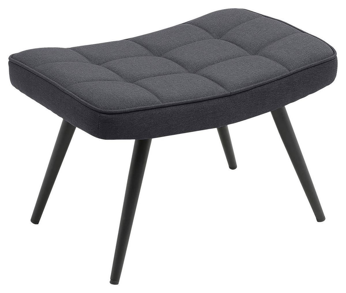 Hocker Uta Textil Dunkelgrau Sitz Gepolstert H: 39 cm - Dunkelgrau/Schwarz, MODERN, Holzwerkstoff/Textil (60/39/41cm) - MID.YOU