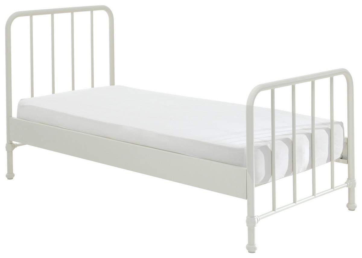 Postel pro děti a mládež BRONXX bílá matná - bílá, Moderní, kov/dřevo (90/200cm) - MID.YOU