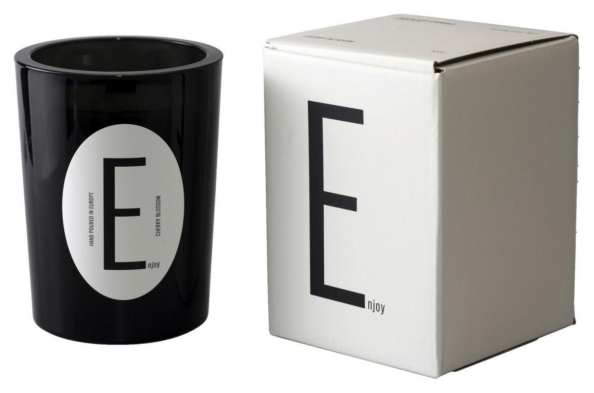 Svíčka ve skle Letter, Ø/V: 9/12 cm - šedá/bílá, parafín/sklo (9/12cm) - Modern Living