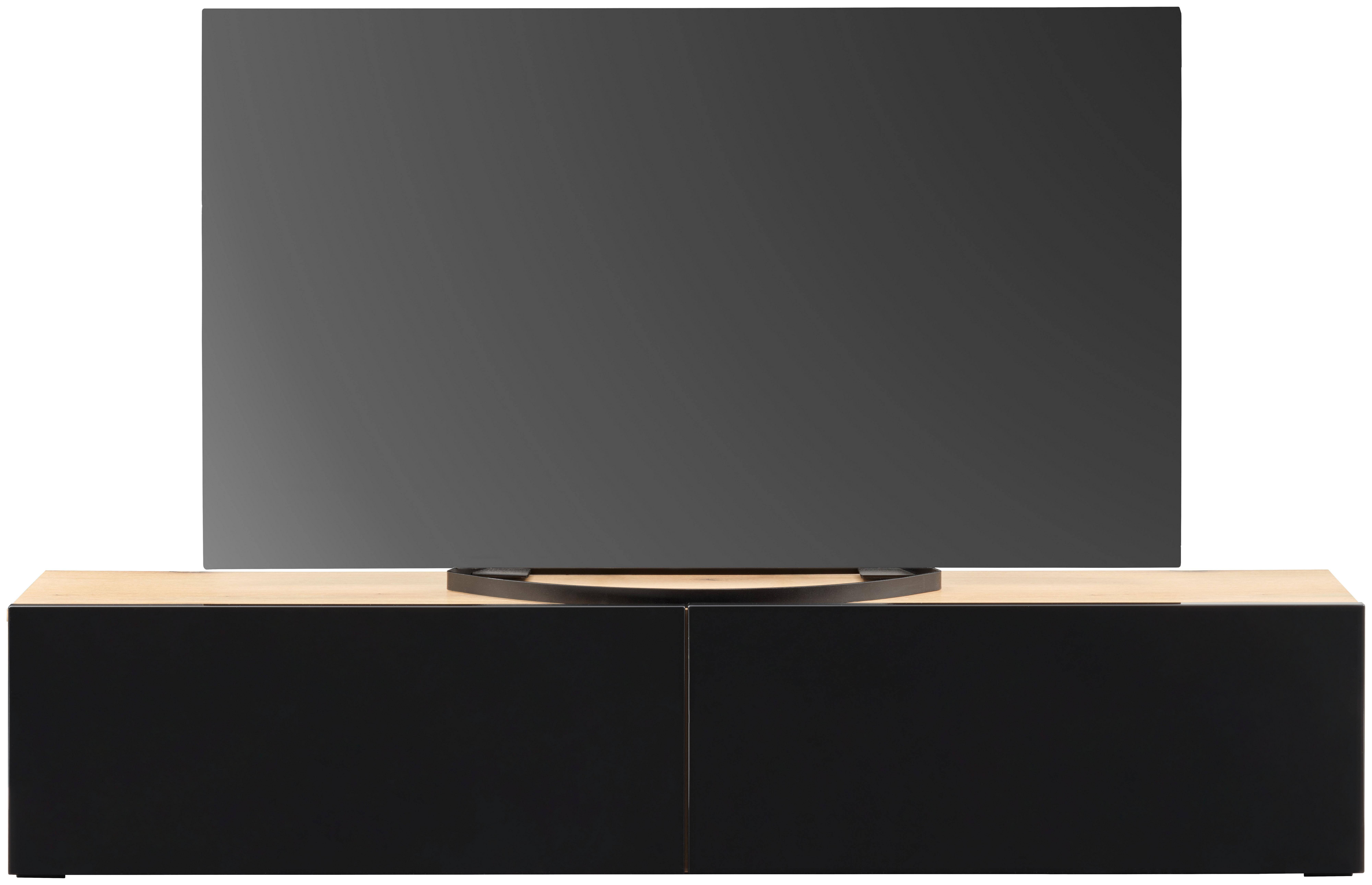 TV-Element Otis - Schwarz Hochglanz/Eichefarben, MODERN, Holzwerkstoff (180/37/31,6cm)