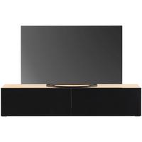 TV-Element Otis - Schwarz Hochglanz/Eichefarben, MODERN, Holzwerkstoff (180/37/31,6cm)