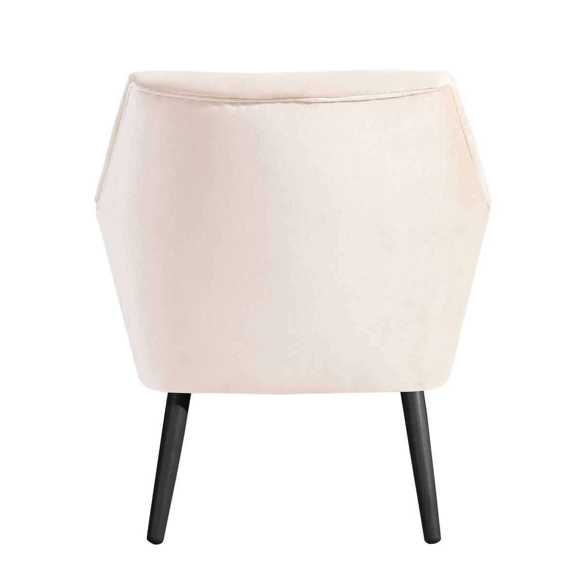Polstersessel Mit Armlehnen Alegro Samt Creme - Creme/Schwarz, Design, Textil (67/81/71cm) - Max Winzer