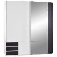 Tolóajtós Szekrény Emden 180/198 Cm - grafitszürke/fehér, Modern, faalapú anyag (180/198/64cm)