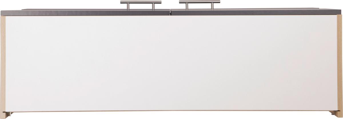 Küchenoberschrank Merle Grau/Eiche Dekor B:110cm - Eichefarben/Grau, Basics, Glas/Holzwerkstoff (110/56,1/34,6cm) - Respekta