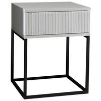 Nočný stolík MARLE biela - čierna/biela, Modern, kov/kompozitné drevo (40/52/38,5cm) - Hom`in