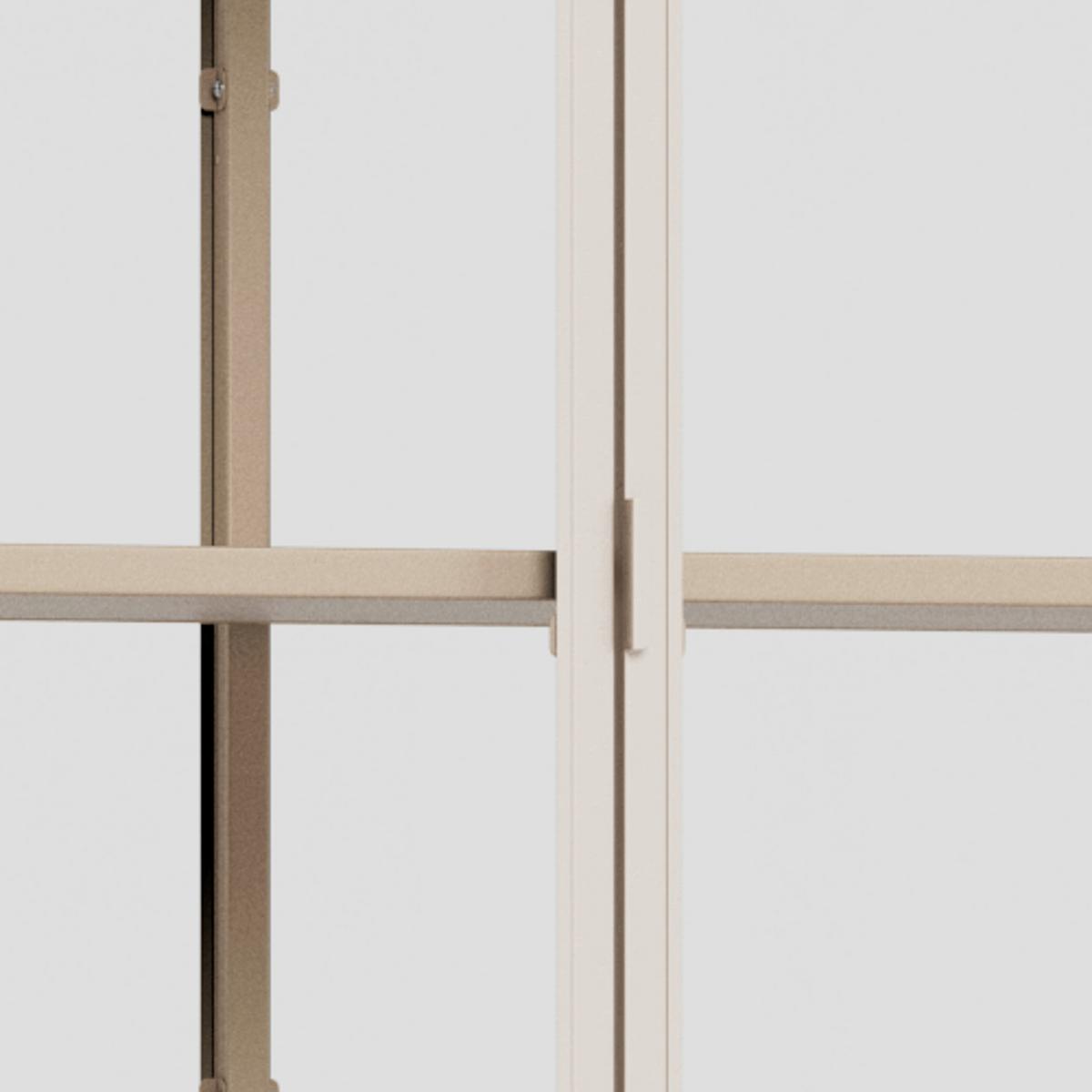 VITRÍNA SEAFORD - číra/sivá, Design, kov/kompozitné drevo (77/185,6/35cm) - MID.YOU