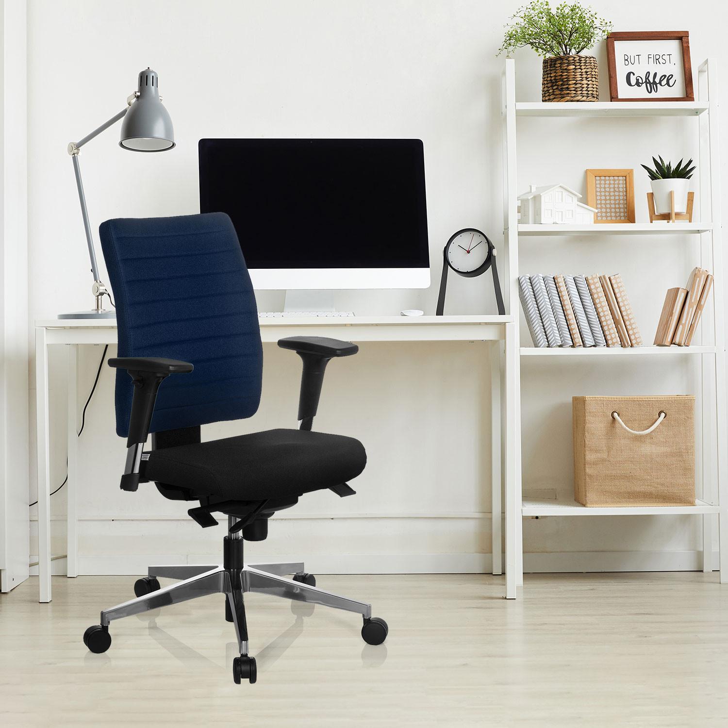 Drehstuhl Pro-Tec 350 Blau/Schwarz - Chromfarben/Blau, MODERN, Kunststoff/Textil (57/123/45cm) - MID.YOU
