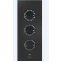 Steckdosenelement 3st29 3 - Schwarz, MODERN (11,5/29/5,9cm)