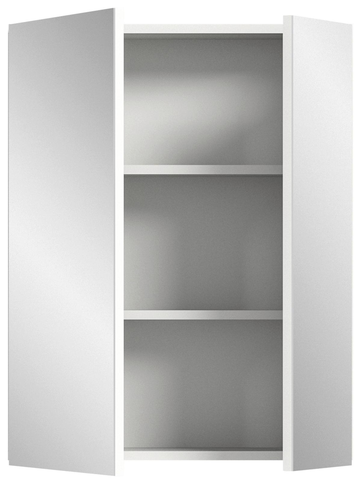 Badezimmer Vira 2--teilig. Weiß inkl. LED - Weiß Hochglanz/Schwarz, MODERN, Holzwerkstoff (60cm) - MID.YOU