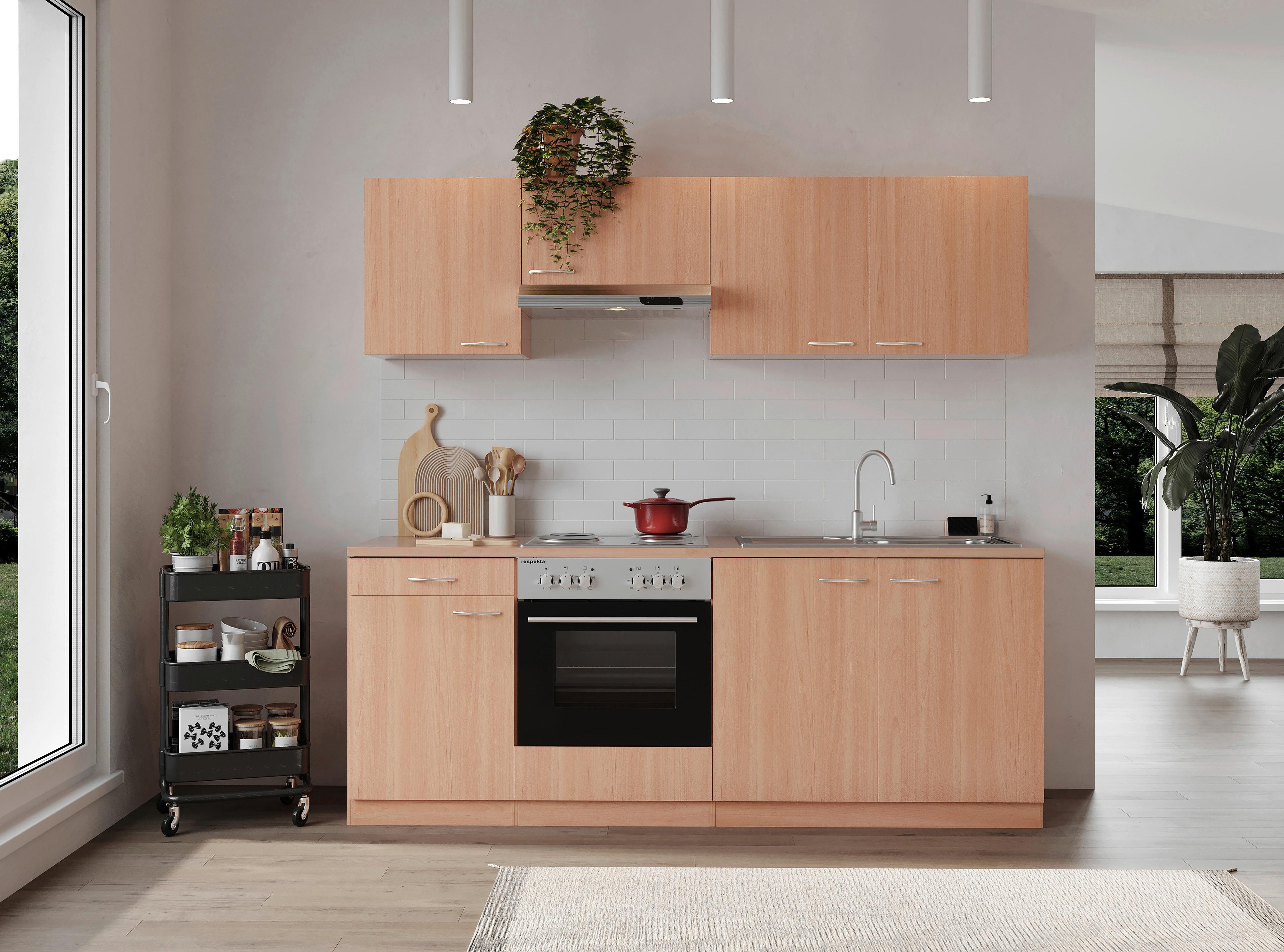 Küchenblock Gerda Küchenblock 210 cm - Buchefarben, Basics, Holzwerkstoff (210cm) - Respekta