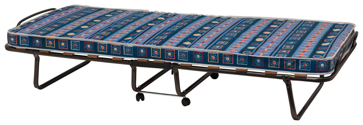 Klappbett mit Matratze + Rollen 80x185 cm Graz Schwarz - MODERN, Metall (80/185cm)