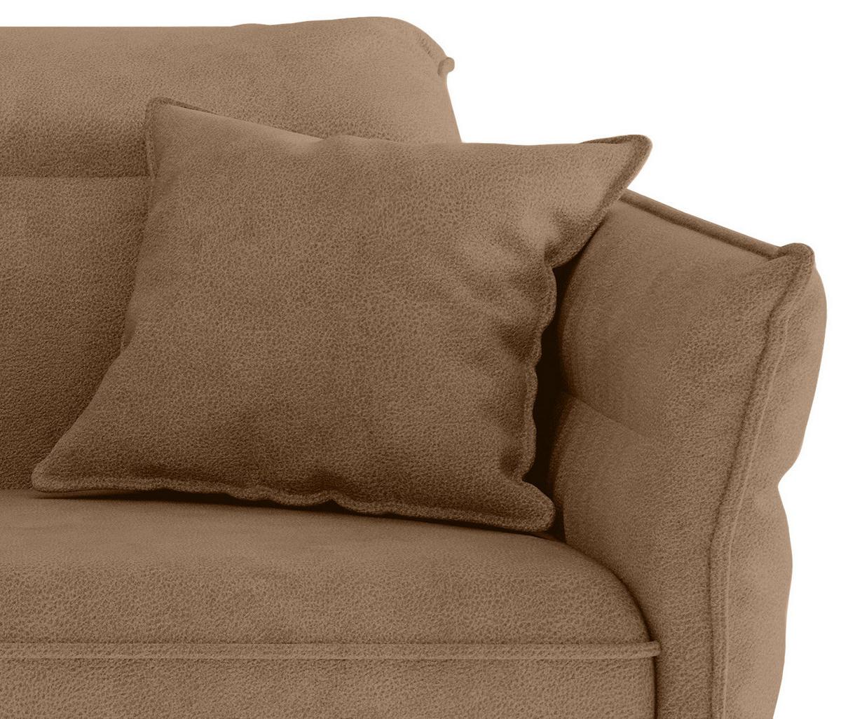Sitzgarnitur Jakarta - Hellbraun/Edelstahlfarben, Design, Textil (185/265cm) - Livetastic